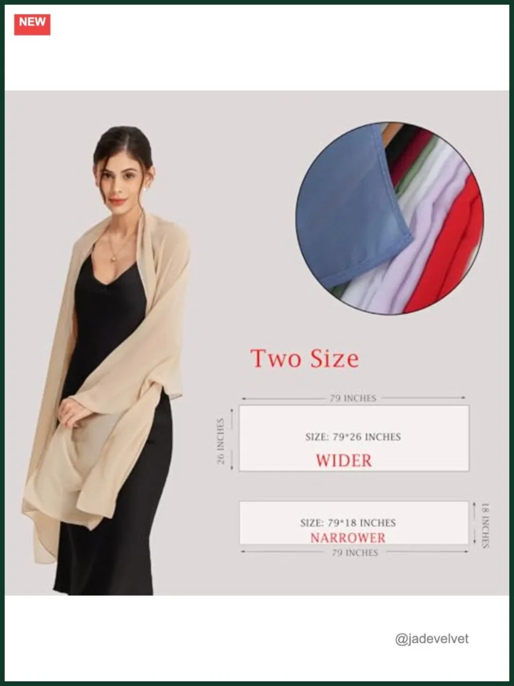 Sheer Chiffon Shawl Wrap for Evening Dresses Bridal Scarf Lightweight